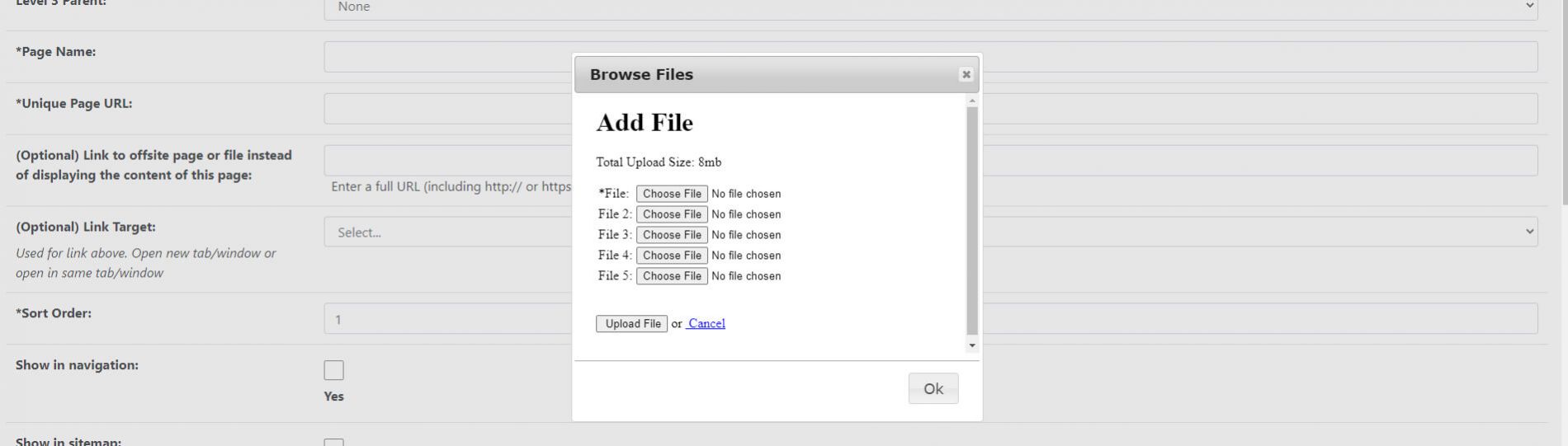 Add files box to the Add Page